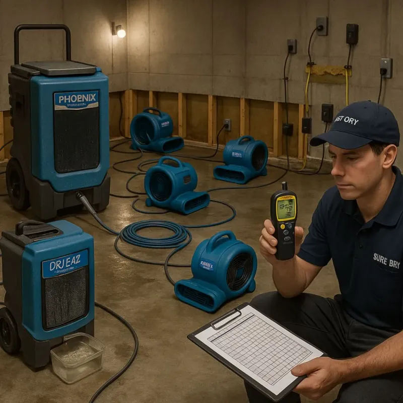 Structural Drying and Dehumidification process in Gilmanton, NH